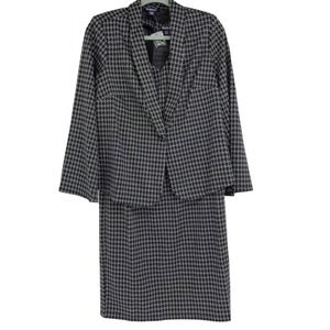 ROAMAN'S GRAY & BLACK HOUNDSTOOTH 2 PC DRESS SET SIZE 12W